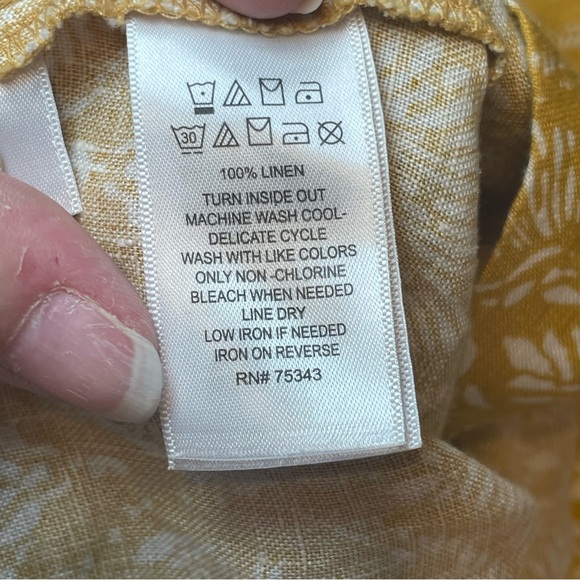 Sigrid Olsen Mustard Yellow Linen Sleeveless Dress Medium Vacation Beach Summer - Picture 10 of 11